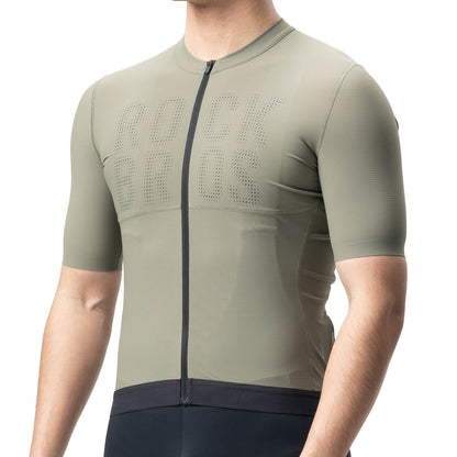 rockbros men's short-sleeve cycling jersey yddx009 with breathable fabric and aerodynamic fit for summer rides #Color_Army Green