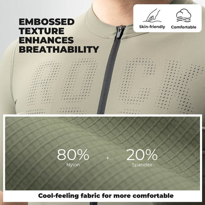rockbros men's short-sleeve cycling jersey yddx009 with breathable fabric and aerodynamic fit for summer rides #Color_Army Green