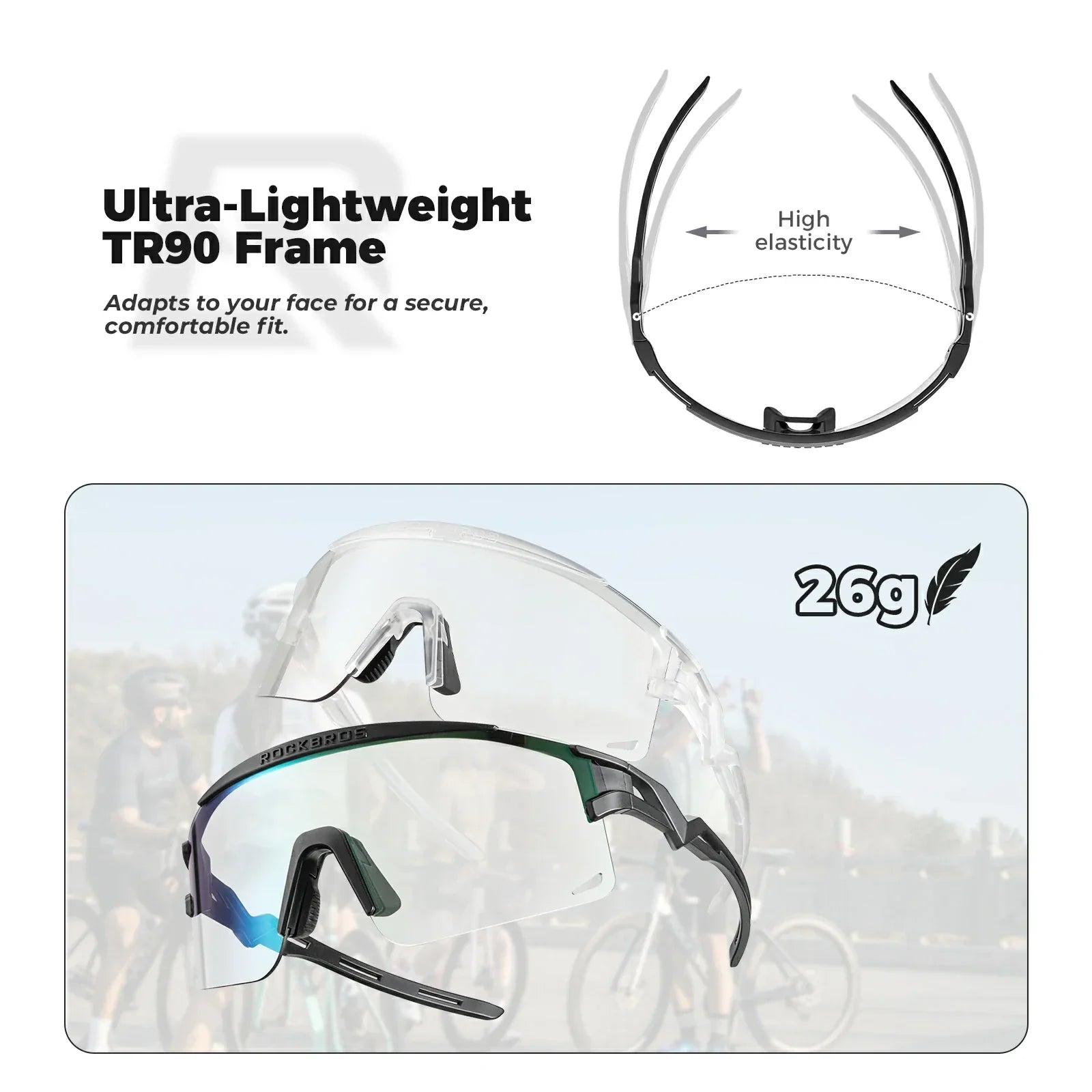 ROCKBROS Photochromic / Polarized Cycling Sunglasses