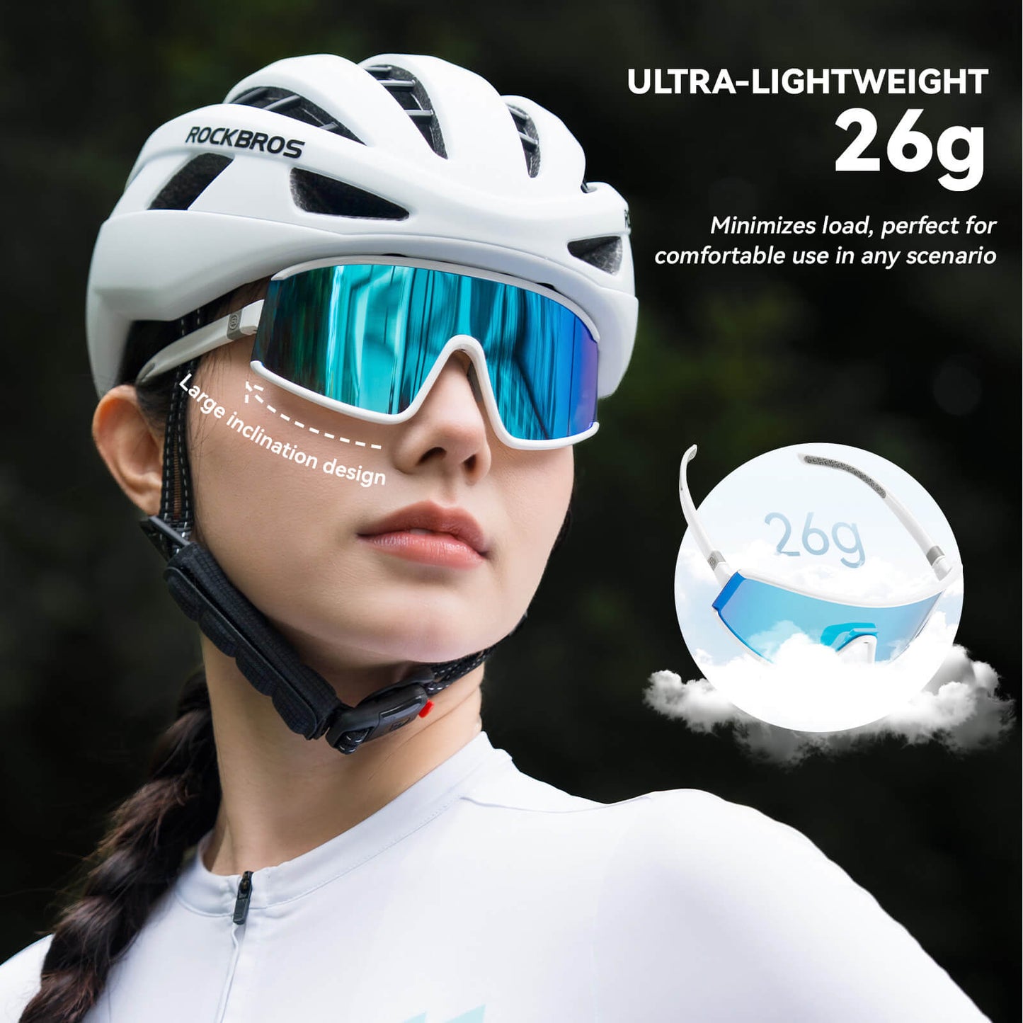 rockbros polarized cycling sunglasses with lenses and uv400 protection