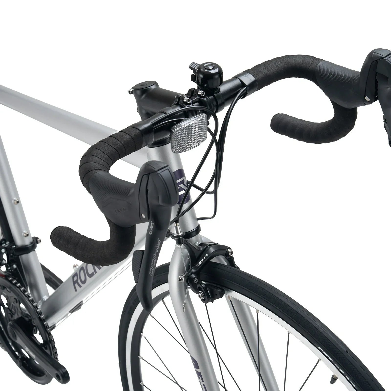Rockbros 700C drop bar road bike in black with 2x8 speed drivetrain#color_silver