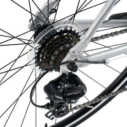 Rockbros 700C drop bar road bike in black with 2x8 speed drivetrain#color_silver