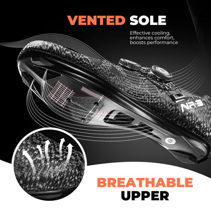 rockbros road clipless cycling shoes nr3 with stiff sole and secure fit for efficient pedalling