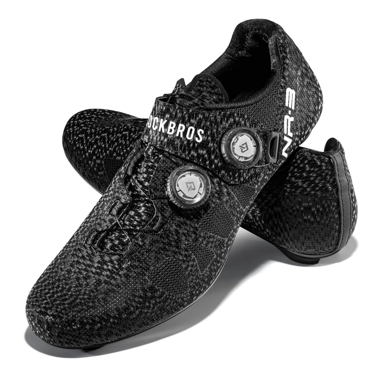 rockbros road clipless cycling shoes nr3 with stiff sole and secure fit for efficient pedalling #Color_Black