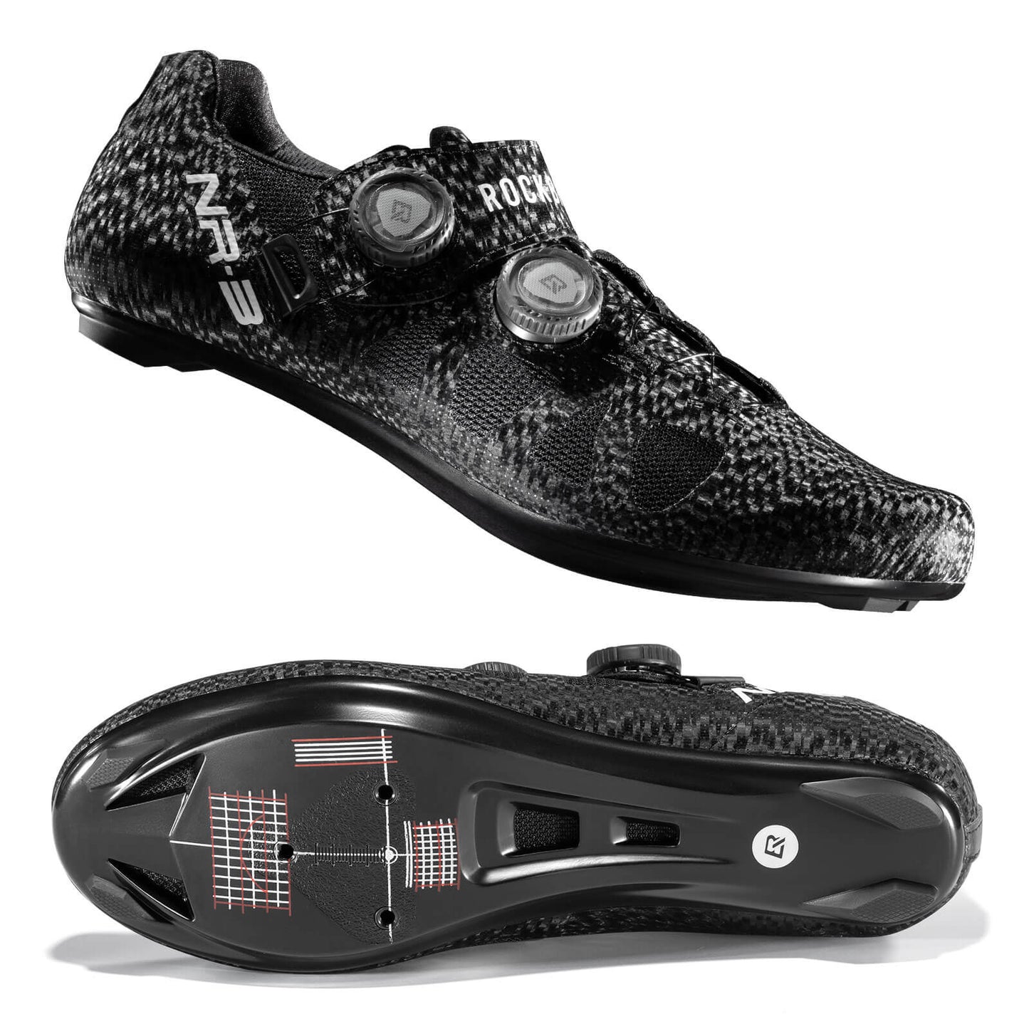 rockbros road clipless cycling shoes nr3 with stiff sole and secure fit for efficient pedalling #Color_Black