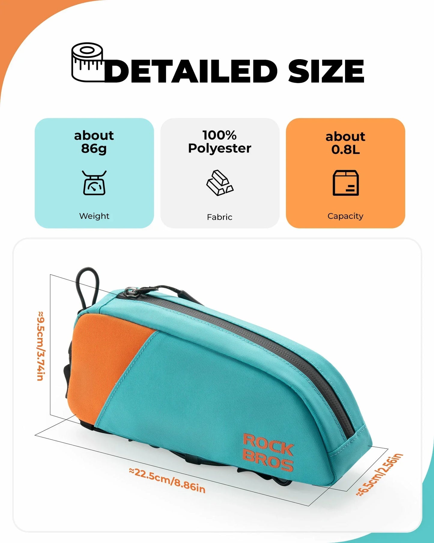 Bicycle Frame Bag – Stable Fit Slim Lightweight & Durable