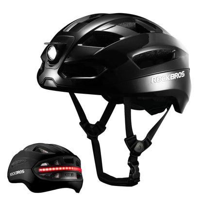 rockbros smart bike helmet in matte black #Color_Black