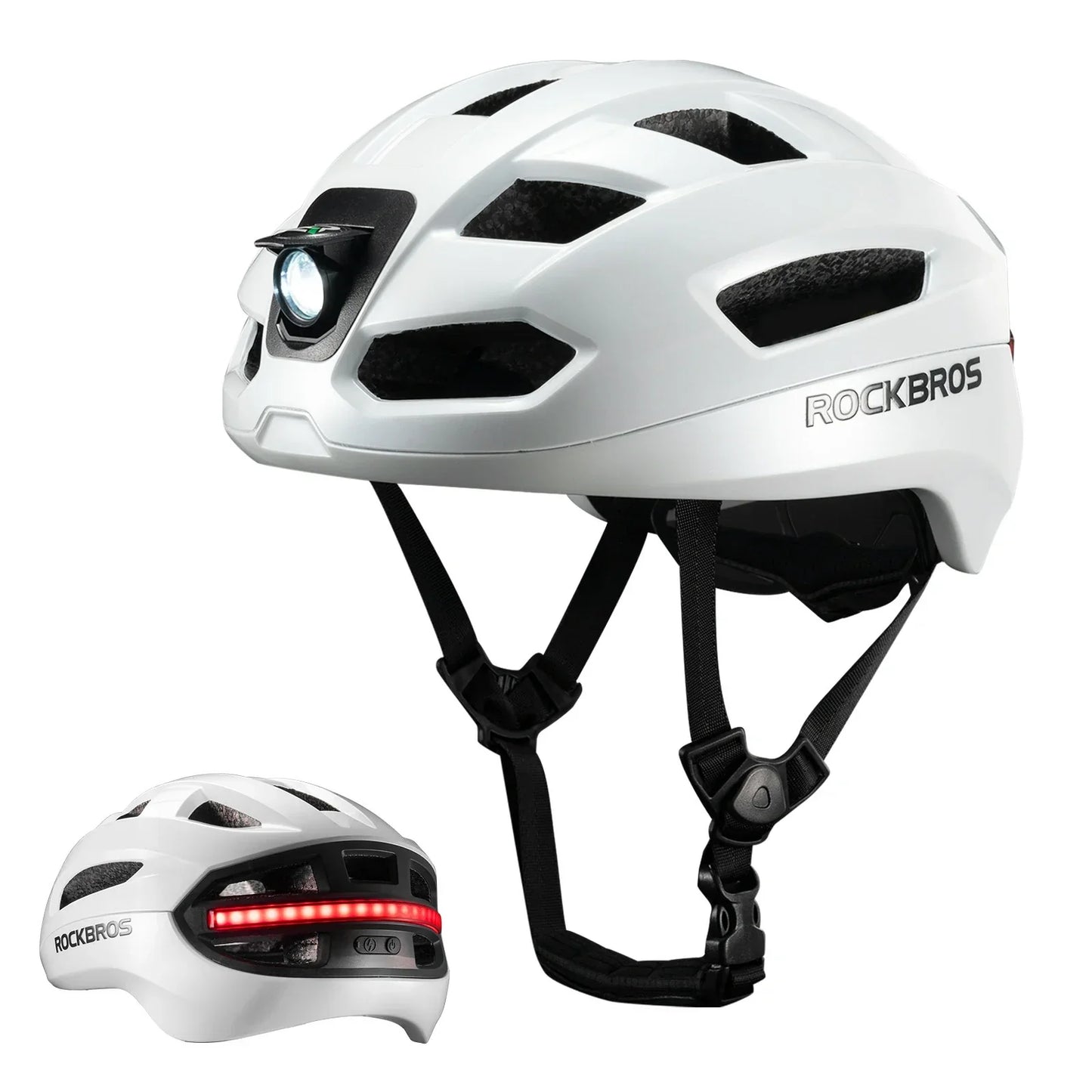 rockbros smart bike helmet in white #Color_White