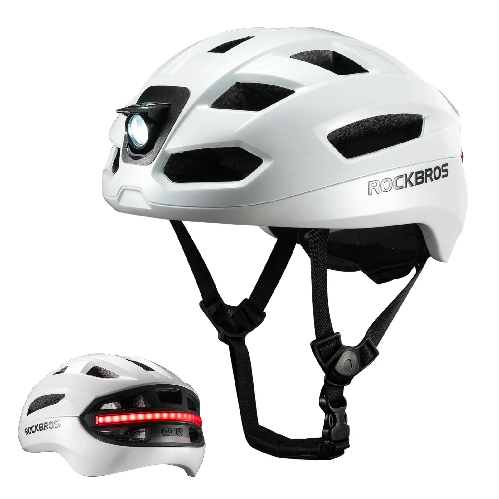 rockbros smart bike helmet in white #Color_White