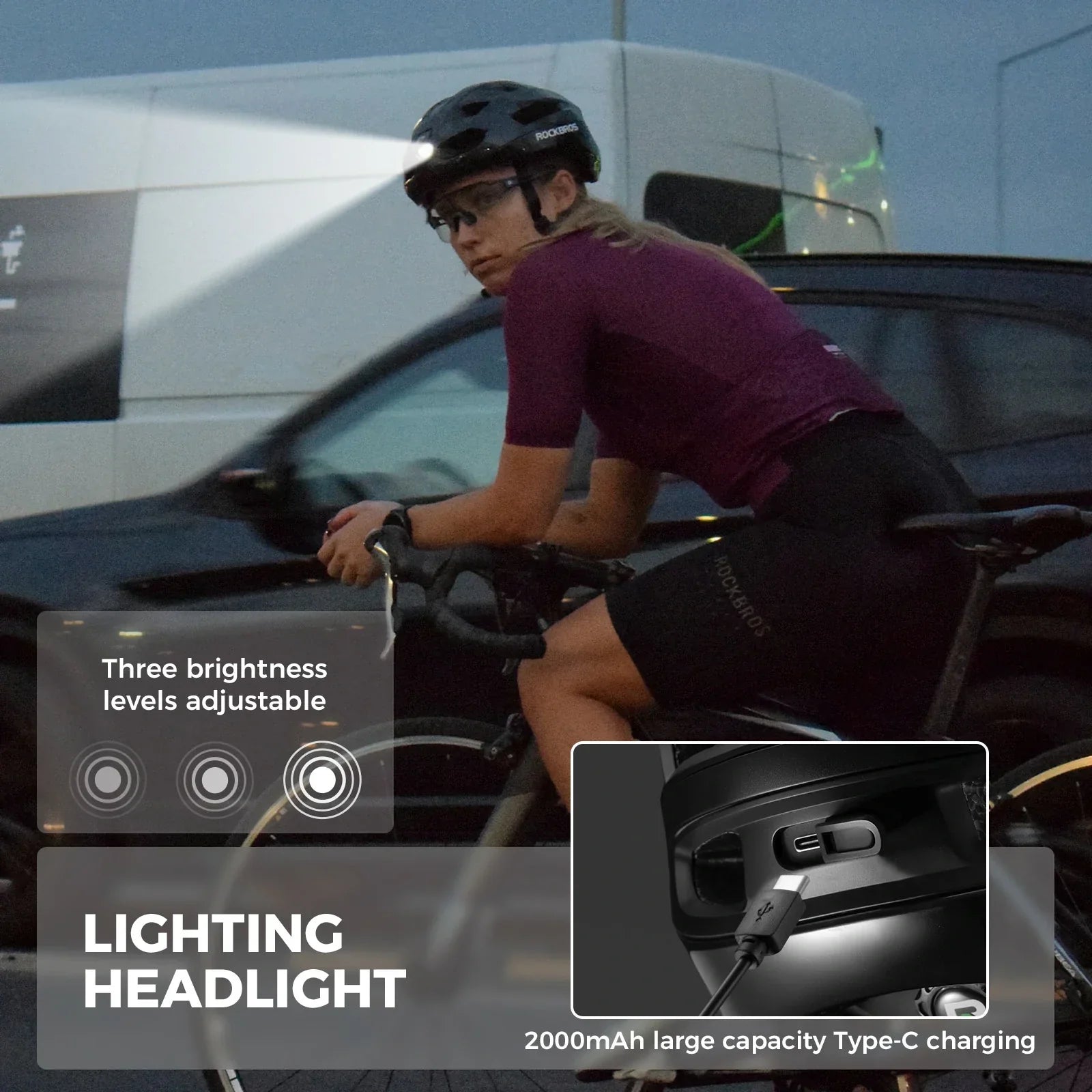 rockbros smart bike helmet
