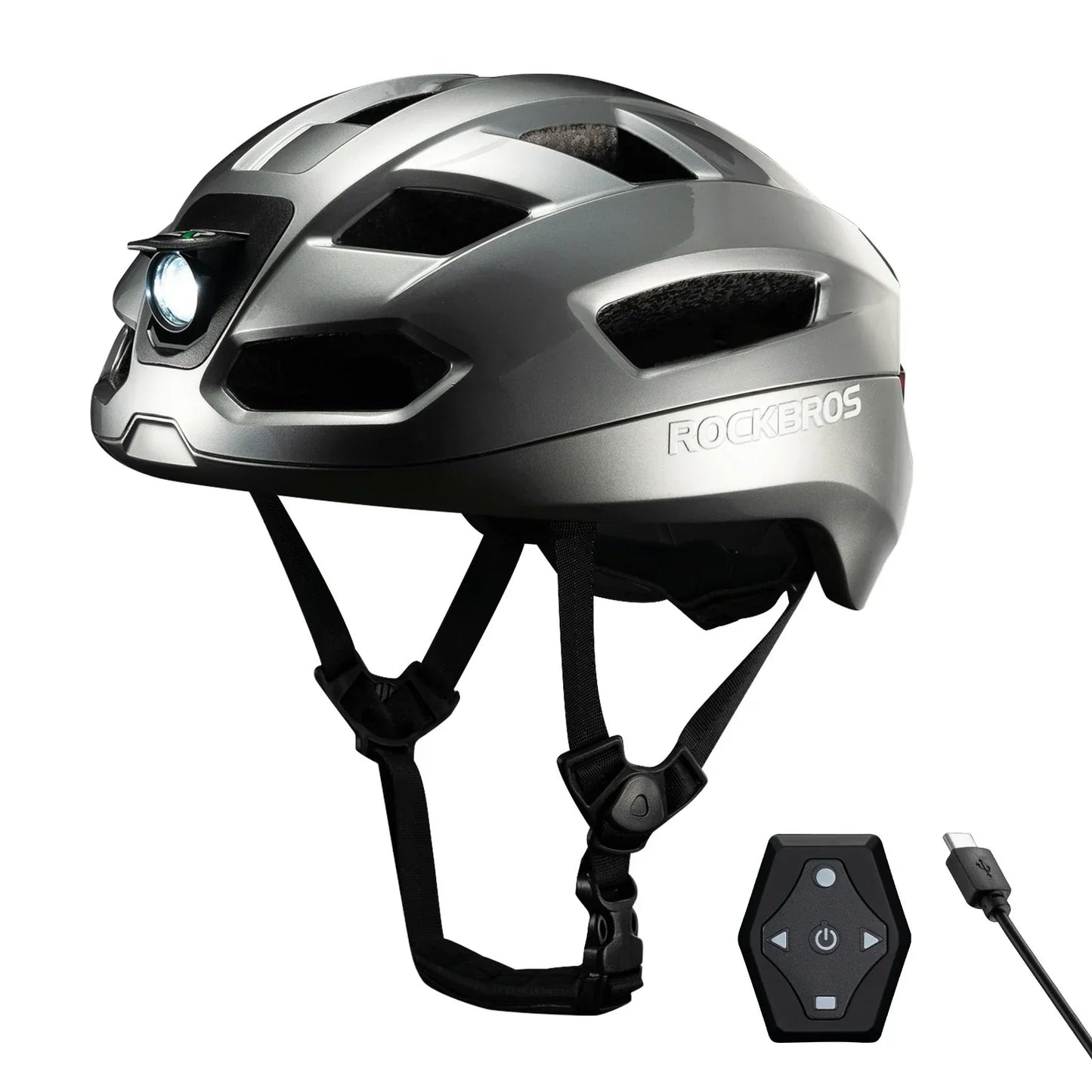 rockbros smart bike helmet in titanium #Color_Titanium