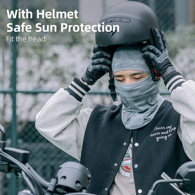 rockbros summer ice silk balaclava face mask for cooling and sun protection