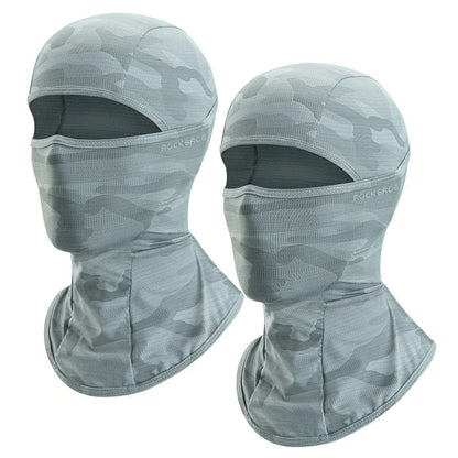 rockbros summer ice silk balaclava face mask for cooling and sun protection #Color_Grey*2