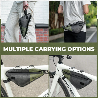 rockbros 0.7 l tyvek® triangle frame bag in matte black