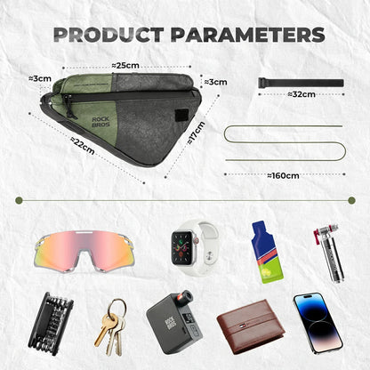 rockbros 0.7 l tyvek® triangle frame bag in matte black