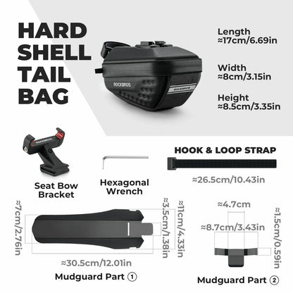 Cycling saddle bag 0.8L with mudguard for MTB and road bikes#Capacity_0.8L