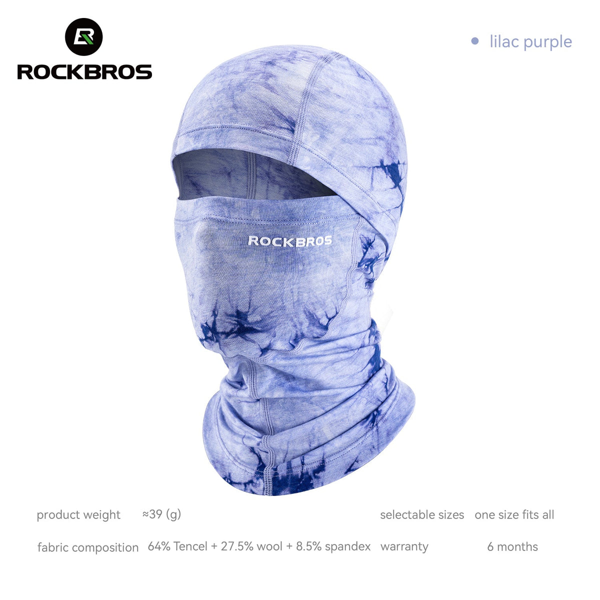 ROCKBROS cagoule hiver coupe-vent en Tencel et laine mérinos