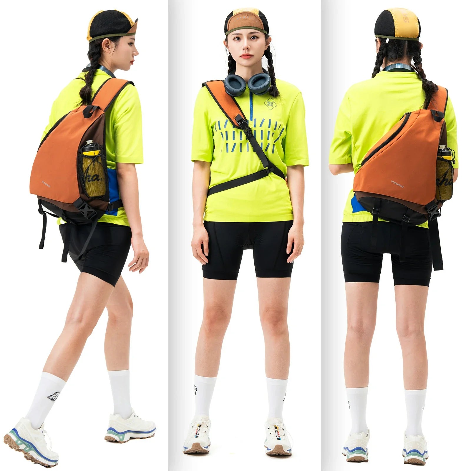 ROCKBROS sling bag lightweight crossbody backpack 11.5l
#Color_Orange