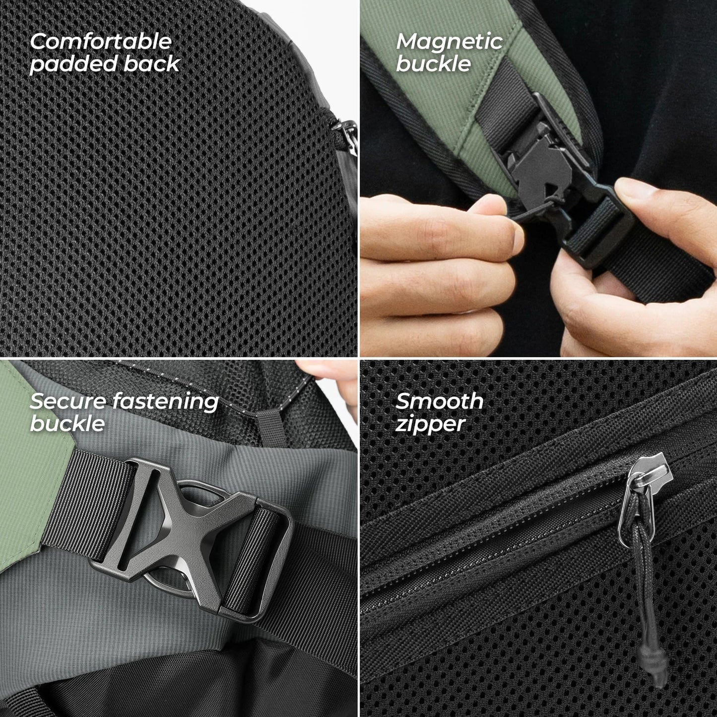 ROCKBROS sling bag lightweight crossbody backpack 11.5l
#Color_Green