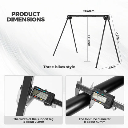bicycle display stand for stable bike parking and storage at home or in the garage#Size_Three-bikes style