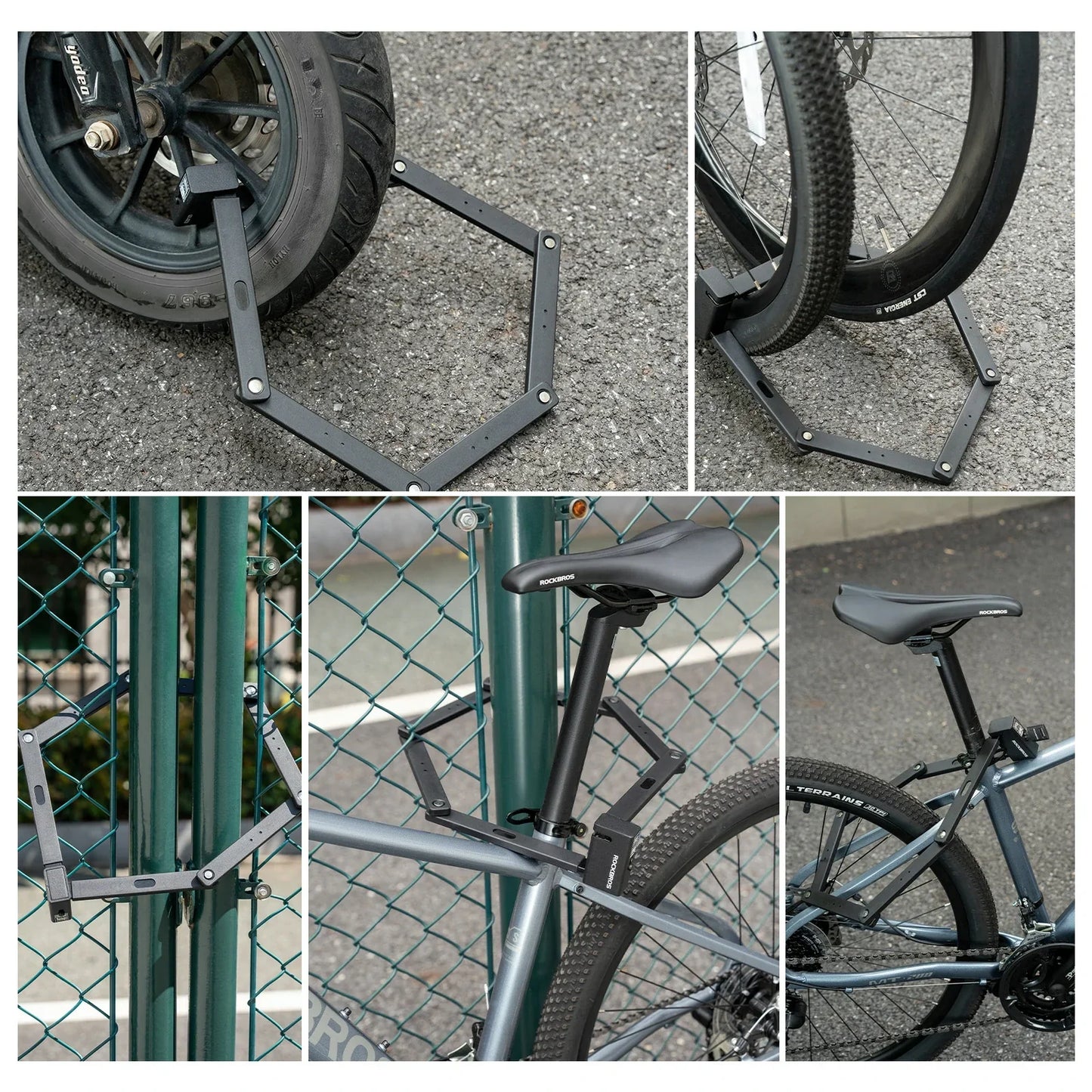 Sold Secure Gold Folding Bike Lock High-Security 360° Design