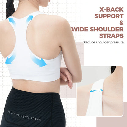 ROCKBROS sports bra for women high impact seamless padding
#Color_White