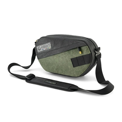 Sustainable eco-friendly recycled tire bike handlebar bag for cyclists
