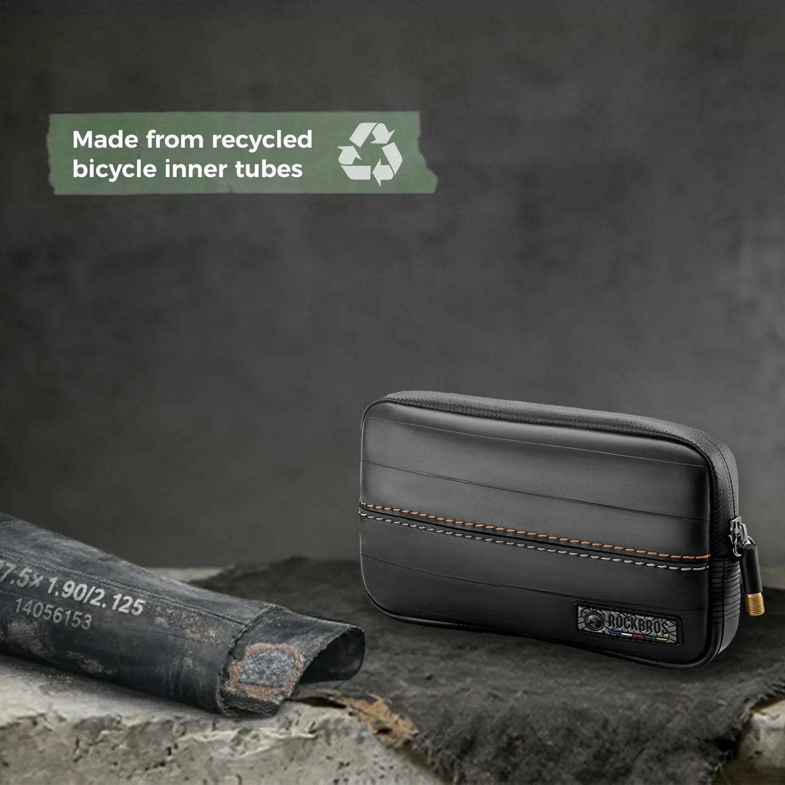 Road-to-Sky Sustainable Eco-Friendly Recycled Tire Bike Wallet 0.4L