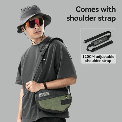 Sustainable eco-friendly recycled tire bike handlebar bag for cyclists