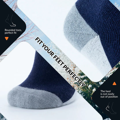 black blue thermal ski socks warm thick knee high winter snow socks#Color_Black Blue