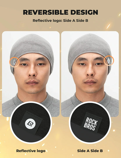 Warm windproof Tencel wool cycling skull cap with ear protection for cold weather rides