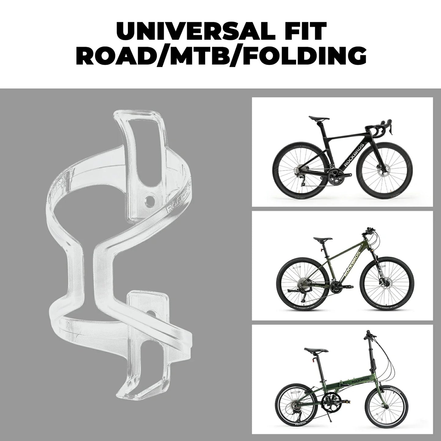 Transparent PC lightweight bike bottle cage 2 pack wide opening design#color_Transparent