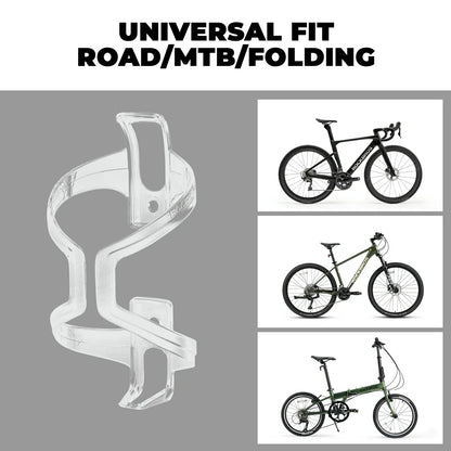 Transparent PC lightweight bike bottle cage 2 pack wide opening design#color_Transparent