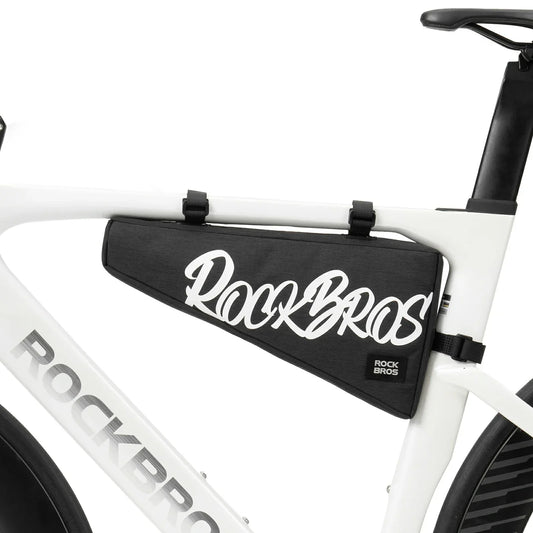 Black 1.9L triangle bicycle frame bag with durable top tube storage for road, MTB and gravel bikes#Color_Black
