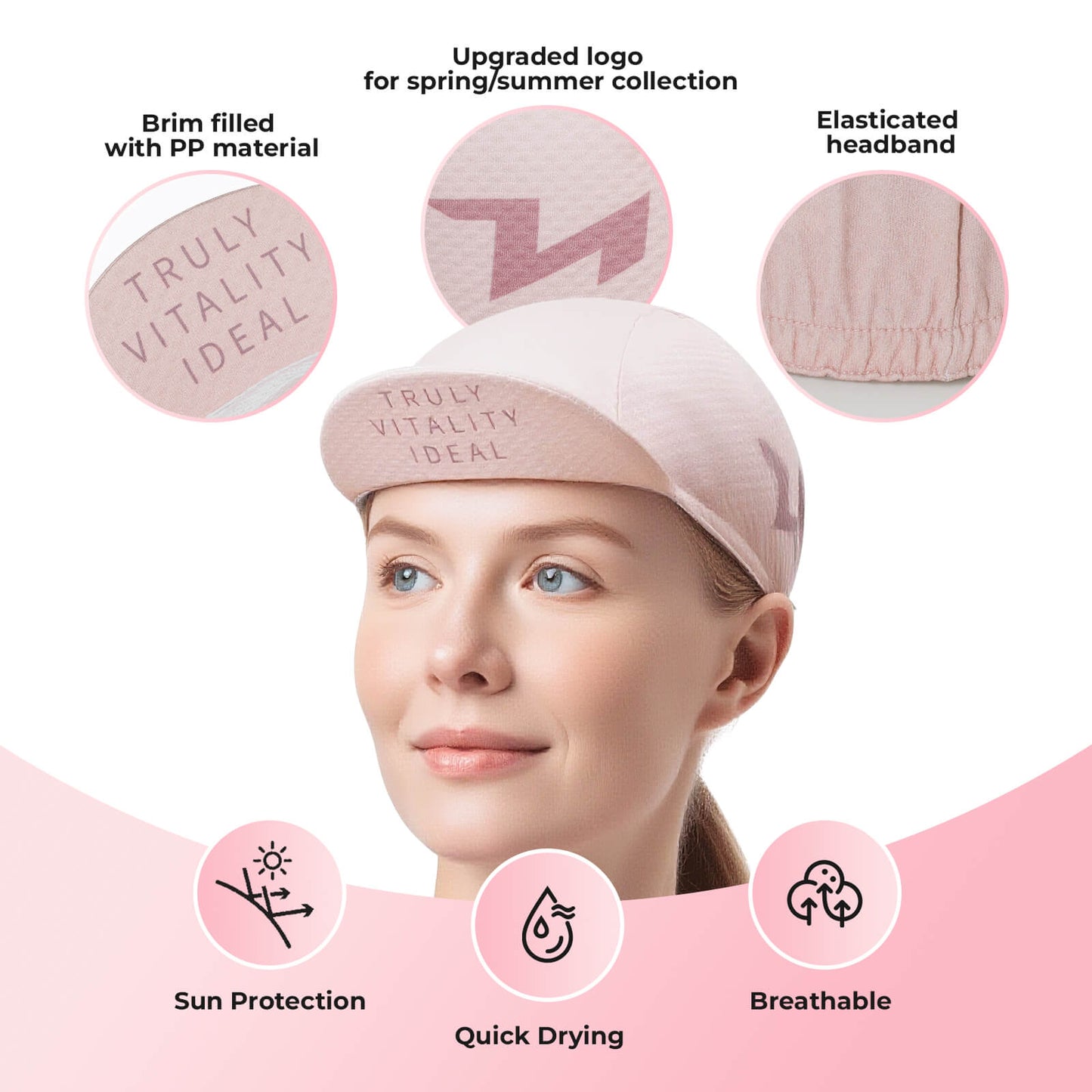 TVI lightweight cycling cap designed to be worn under a helmet, offering sun protection, sweat absorption, and all-day comfort.
