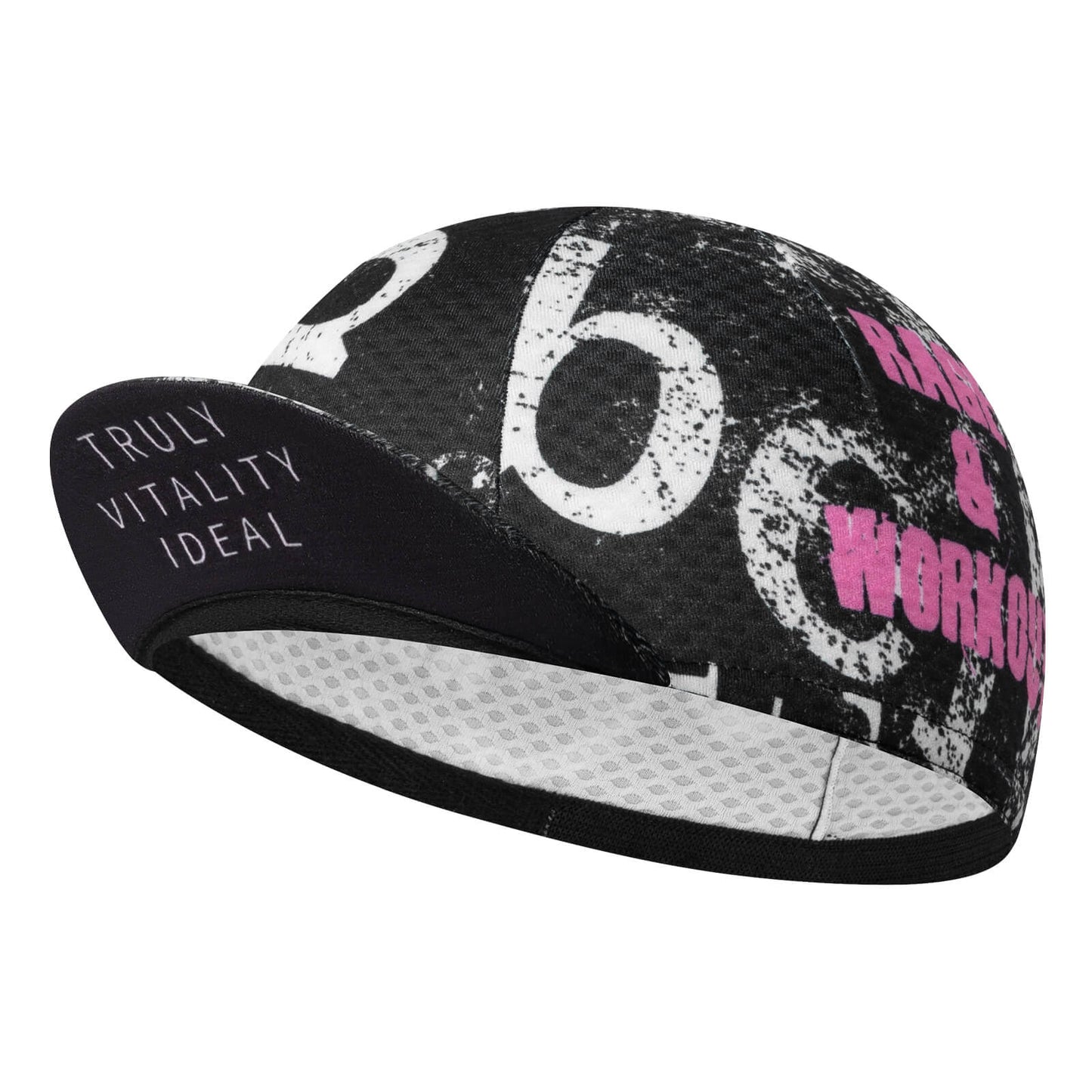 TVI lightweight cycling cap designed to be worn under a helmet, offering sun protection, sweat absorption, and all-day comfort. #Style_Graffiti Black
