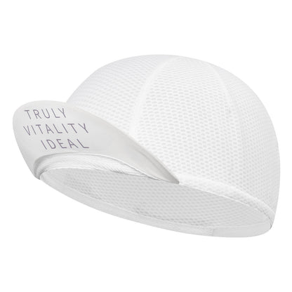 TVI lightweight cycling cap designed to be worn under a helmet, offering sun protection, sweat absorption, and all-day comfort. #Style_Glassic White