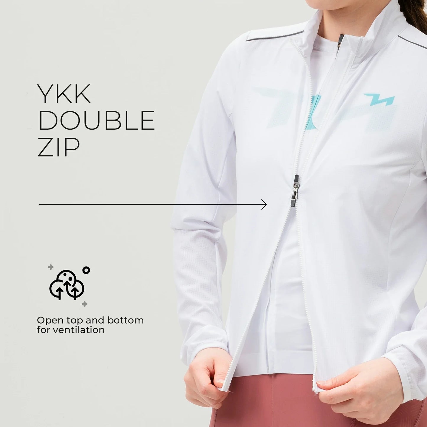 ROCKBROS TVI windproof jackets lightweight breathable for women
#Color_White