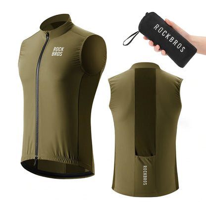 Lightweight and breathable black cycling vest for men and women#Color_Brown