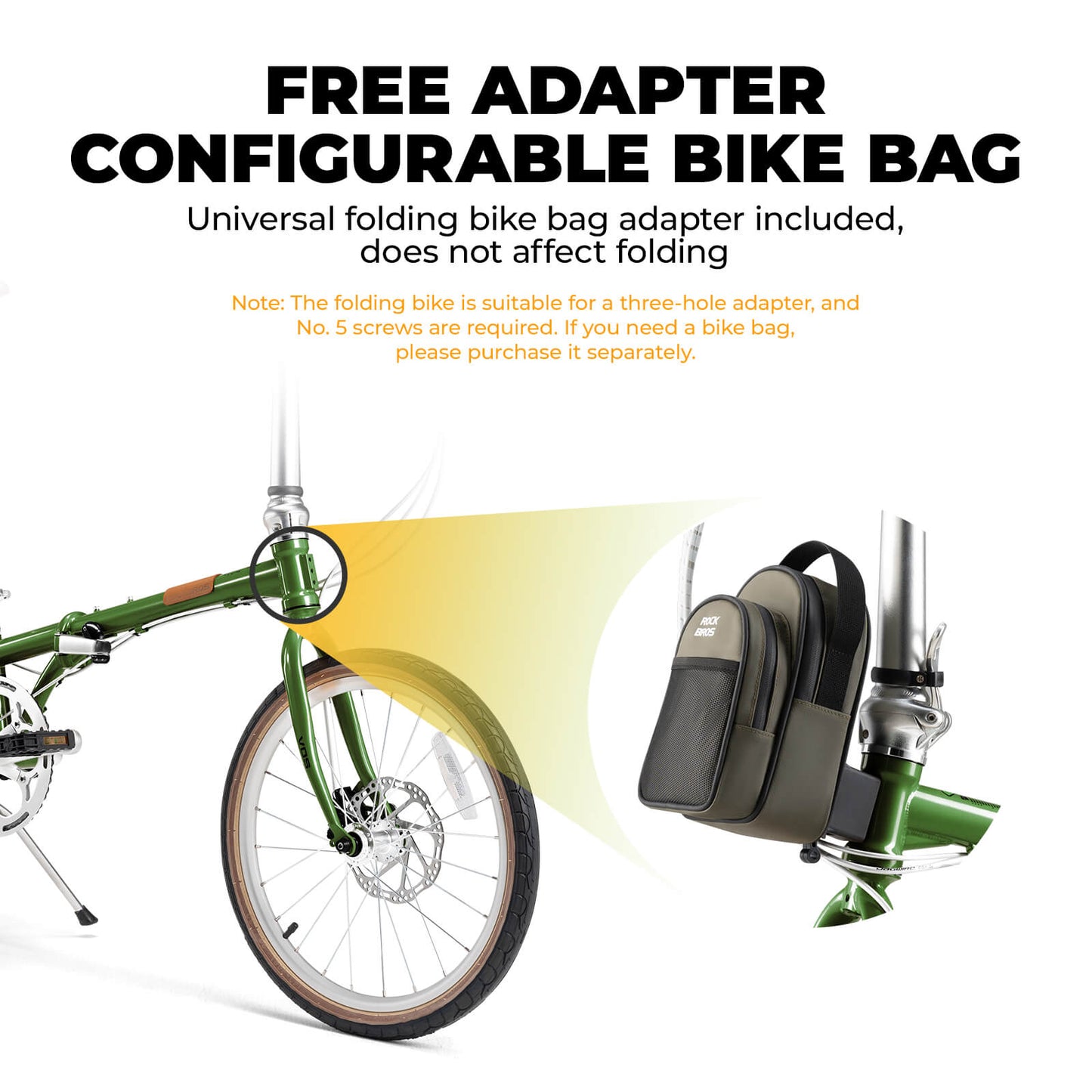 rockbros Folded view of the VDS 20-inch folding bicycle for easy storage.
#color_green