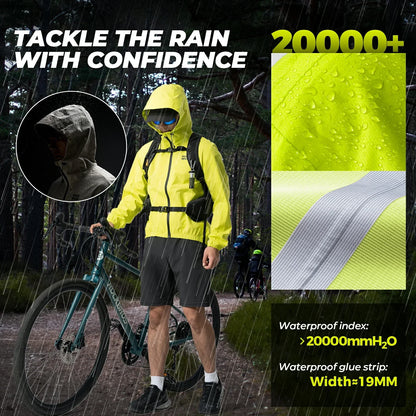 waterproof cycling rain jacket lightweight breathable raincoat for men and women