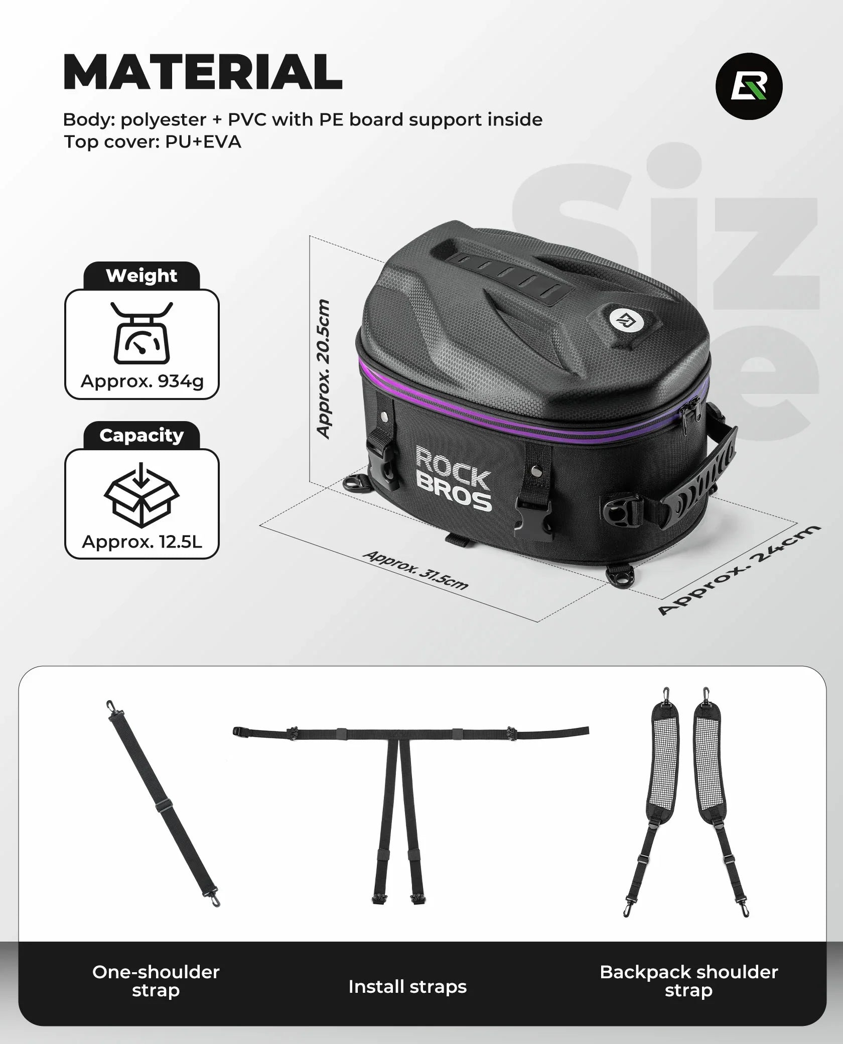Waterproof Motorcycle & E-Bike Rear Seat Tail Bag