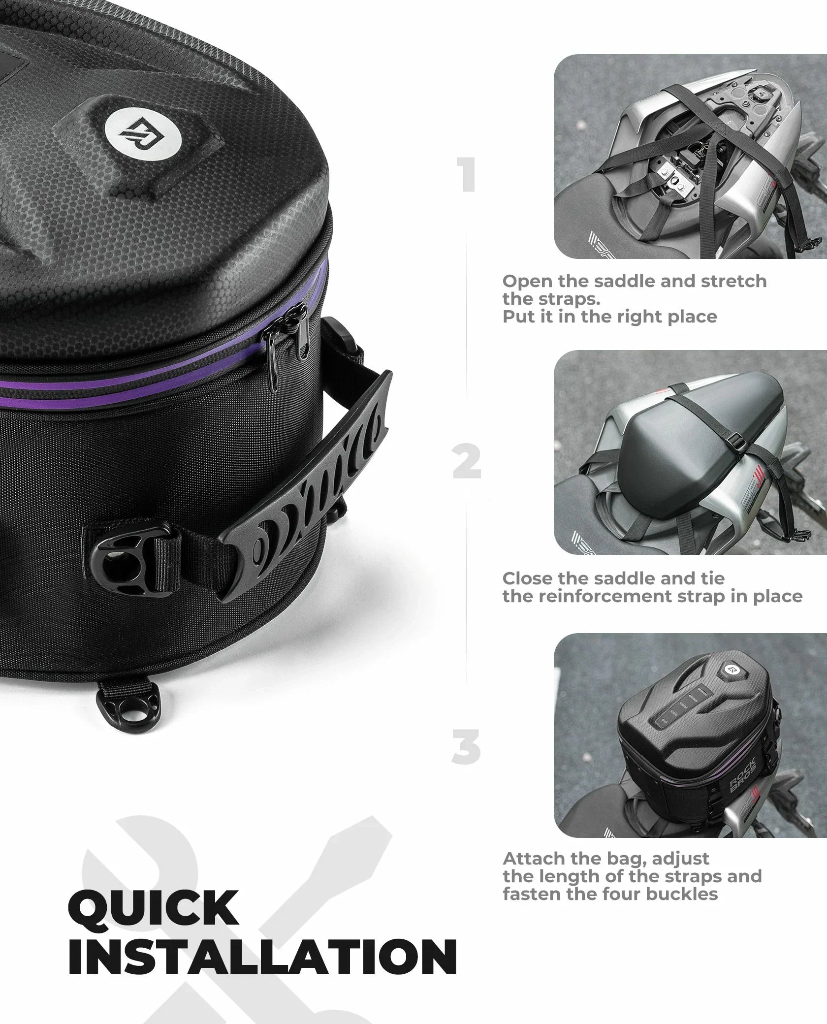 Waterproof Motorcycle & E-Bike Rear Seat Tail Bag