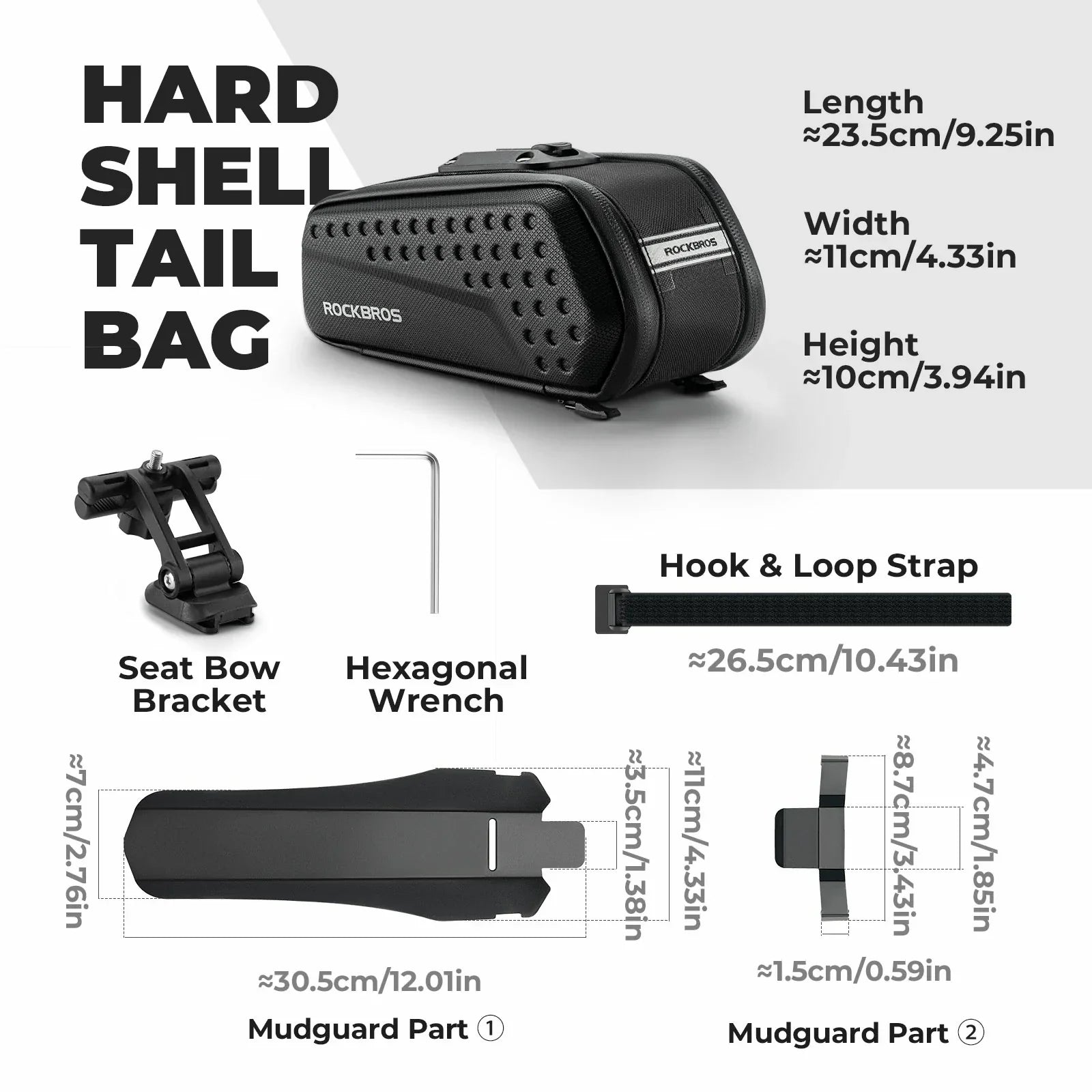 Waterproof 1.3L saddle bag with mudguard for MTB and road cycling#Capacity_1.3L
