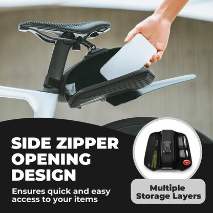 Waterproof 1.3L saddle bag with mudguard for MTB and road cycling#Capacity_1.3L