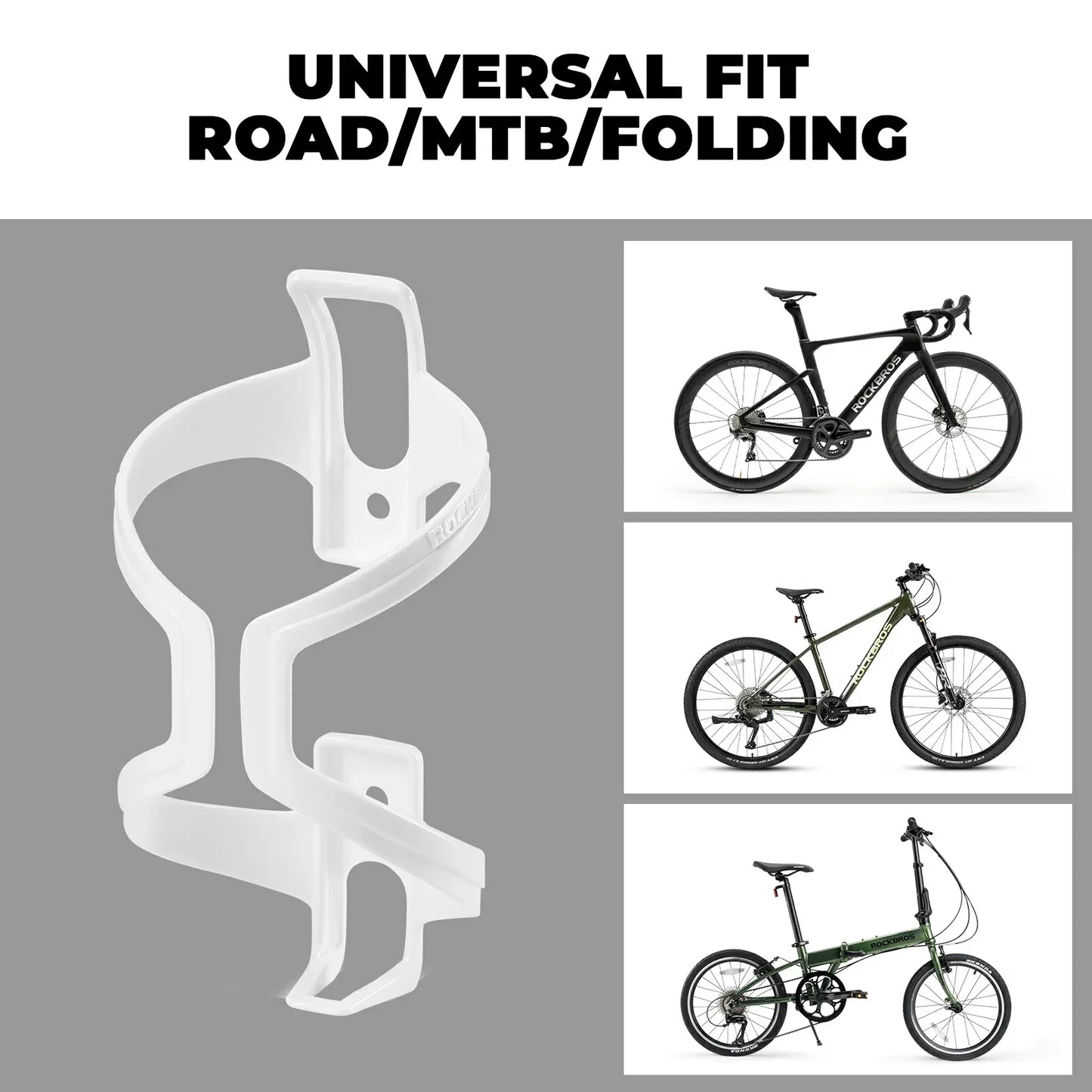 White PC lightweight bike bottle cage 2 pack wide opening design#color_white