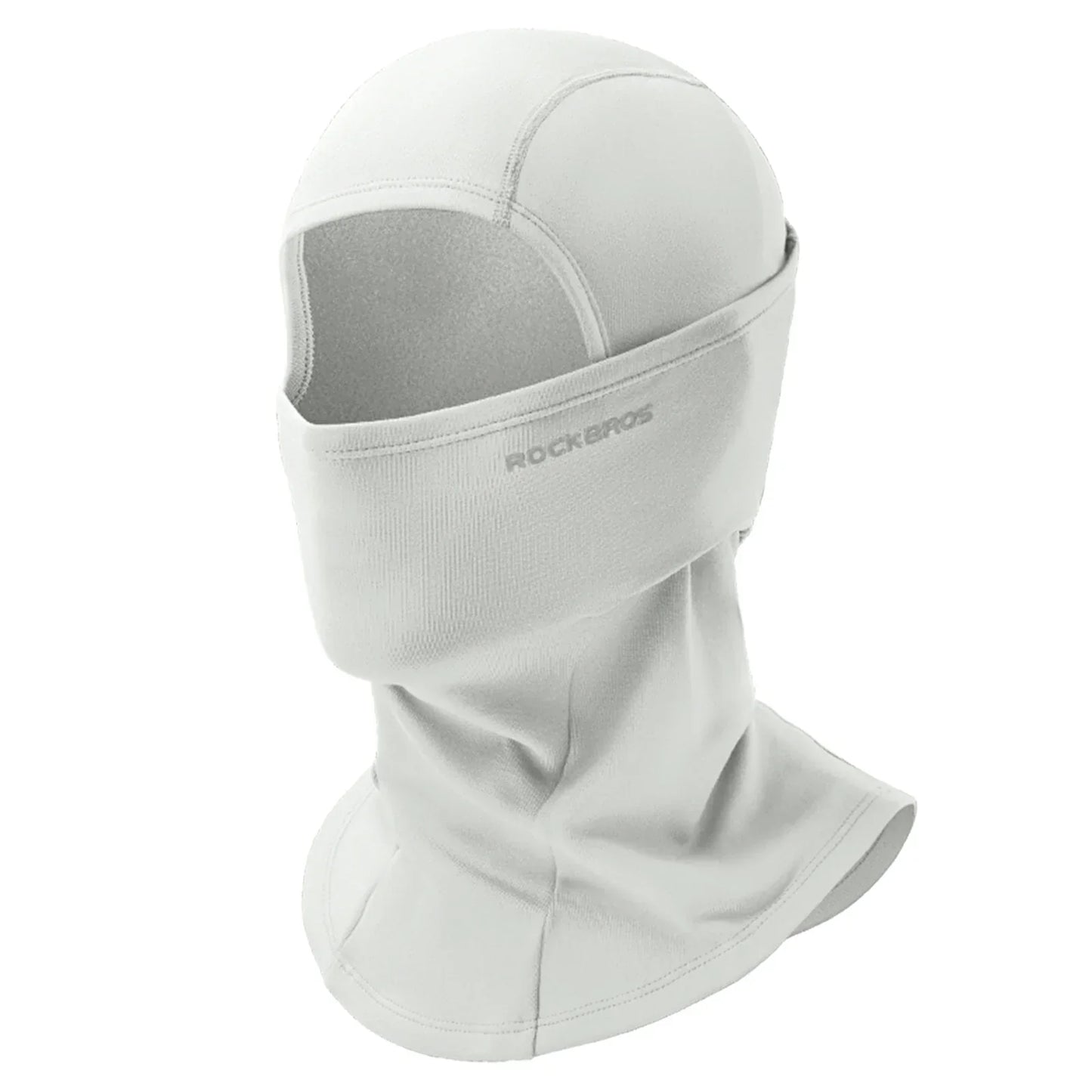 rockbros black windproof thermal balaclava in polar flee#Color_White