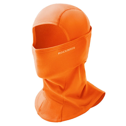 rockbros black windproof thermal balaclava in polar flee#Color_Orange