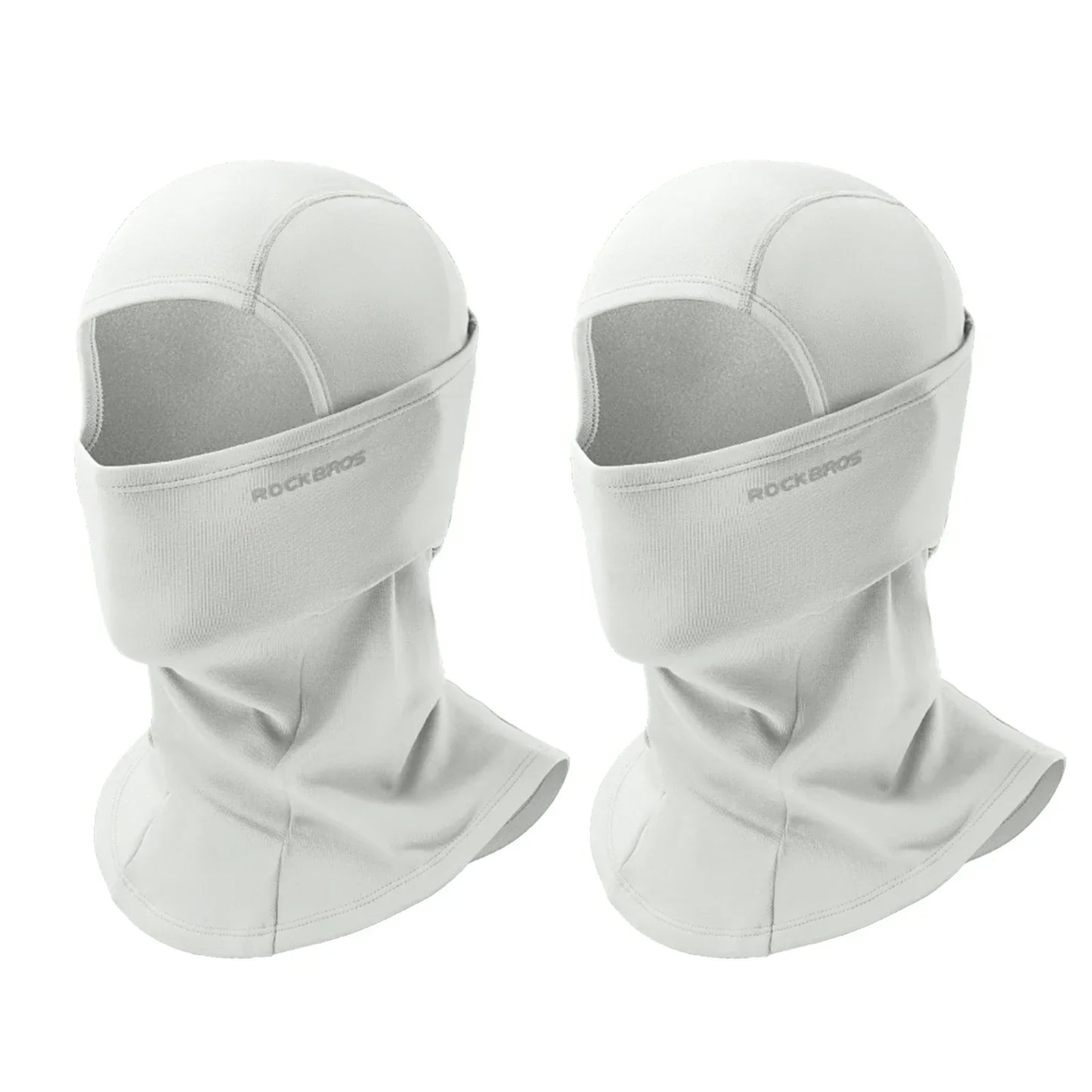 rockbros black windproof thermal balaclava in polar flee#Color_White