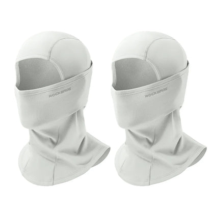 rockbros black windproof thermal balaclava in polar flee#Color_White